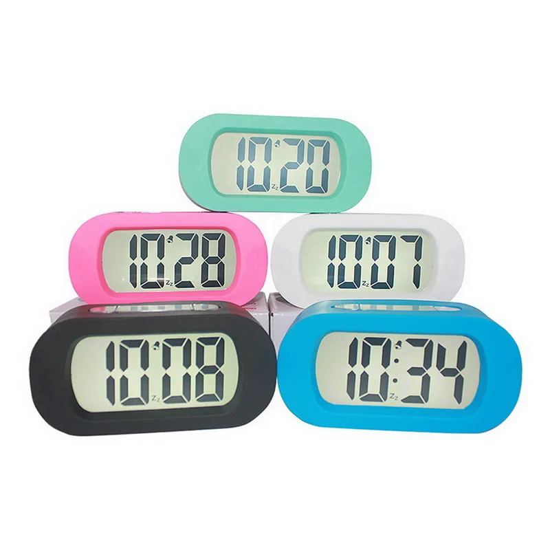 ЖК-дисплей цифровой будильник прогноз погоды ночник с регулируемым будильником
