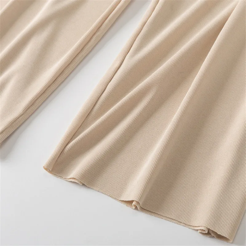 Брюки женские из вискозы с широкими штанинами тонкие свободные трикотажные