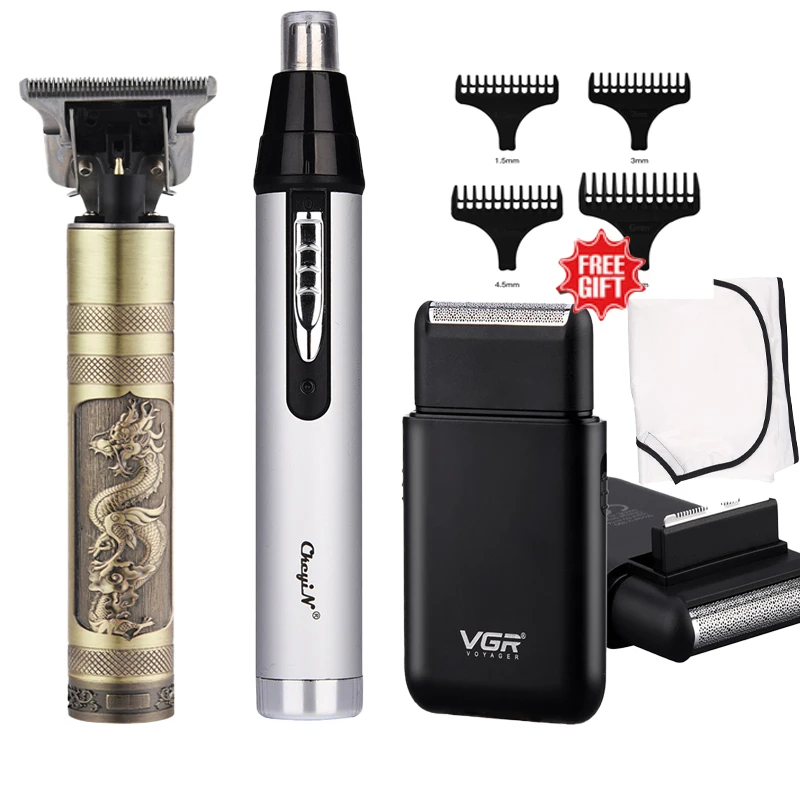 

Rechargeable Hair Clipper Nose Trimmer Electric Shaver Razpr Trimmer Beard Men Barber Hair Cutting Machine Men Shaving