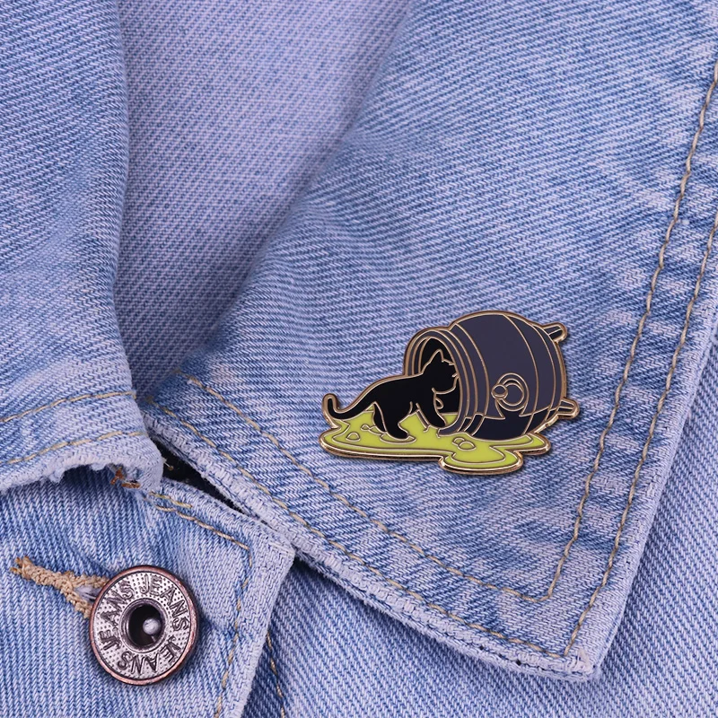 Брошь в виде кота с блестящим камнем украшение для Хэллоуина | Украшения и