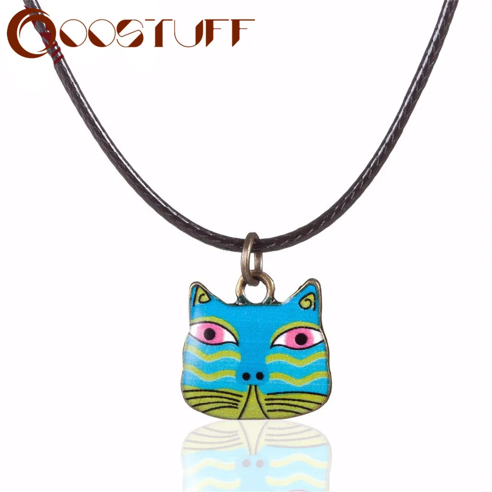 Чокеры Мода мультфильм милый кот кулон женщина основа для кулонов и ожерелья