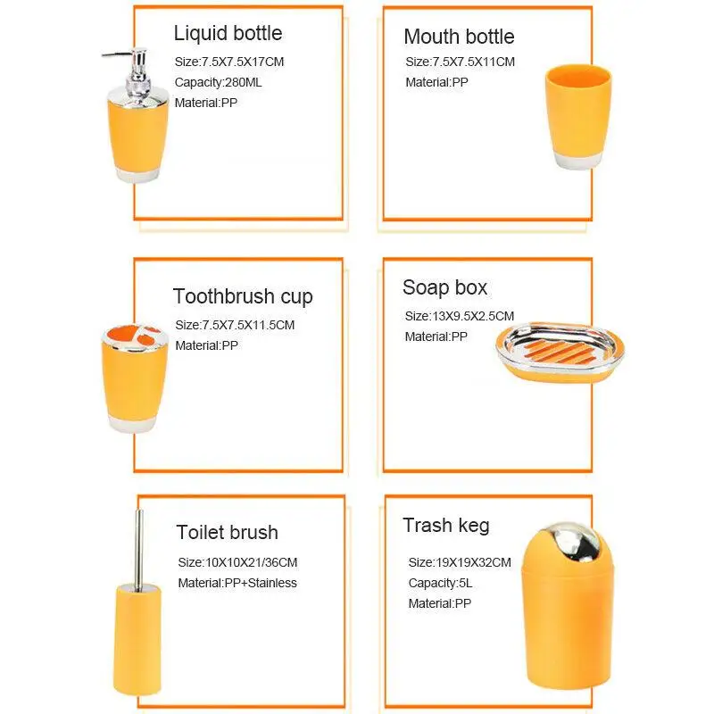 6 шт. набор аксессуаров для ванной комнаты Dreamburgh|Наборы ванной| |