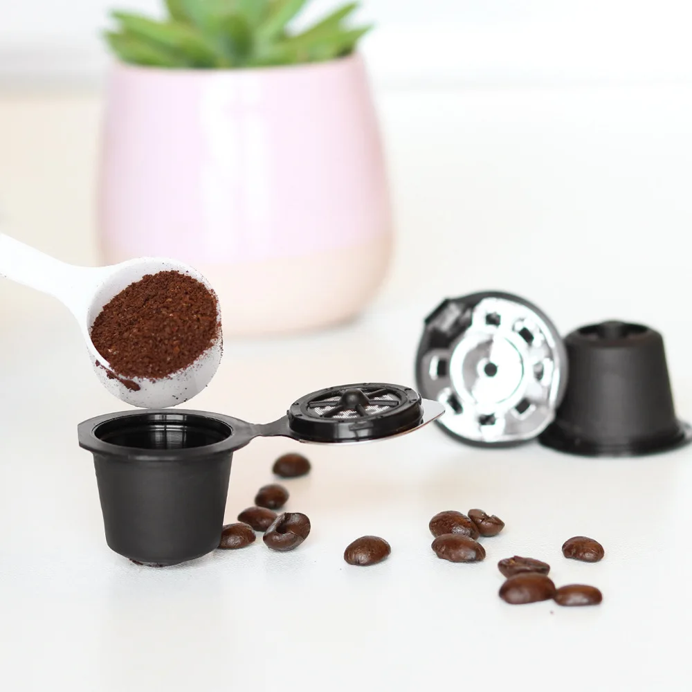 3 шт многоразовые капсулы кофе Nespresso чашка с ложка-кисточка черный многоразового
