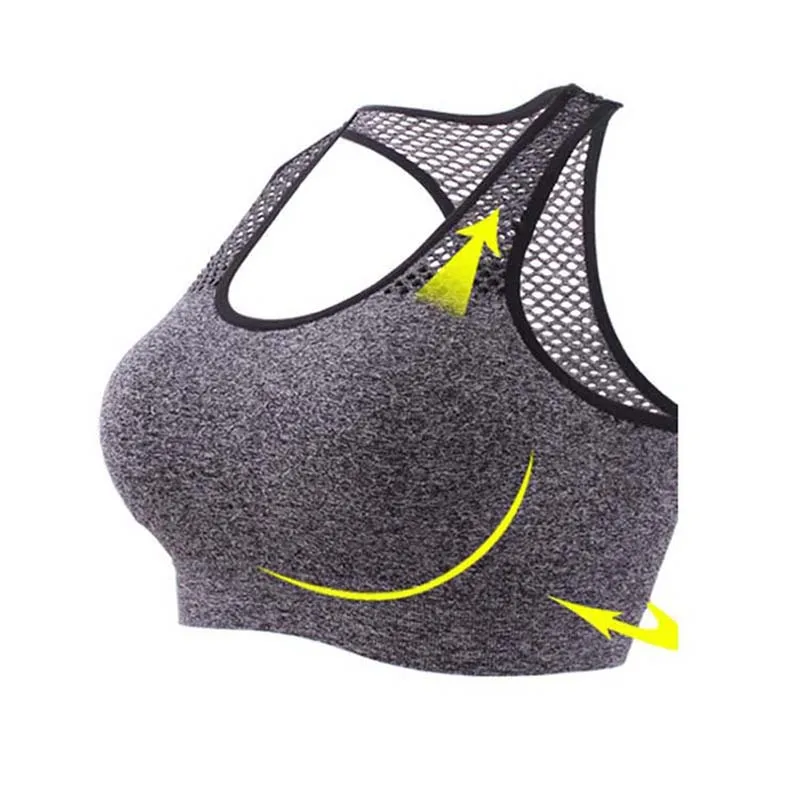 VEQKING спортивный бюстгальтер с дышащей сеткой женский топ высокой эластичной