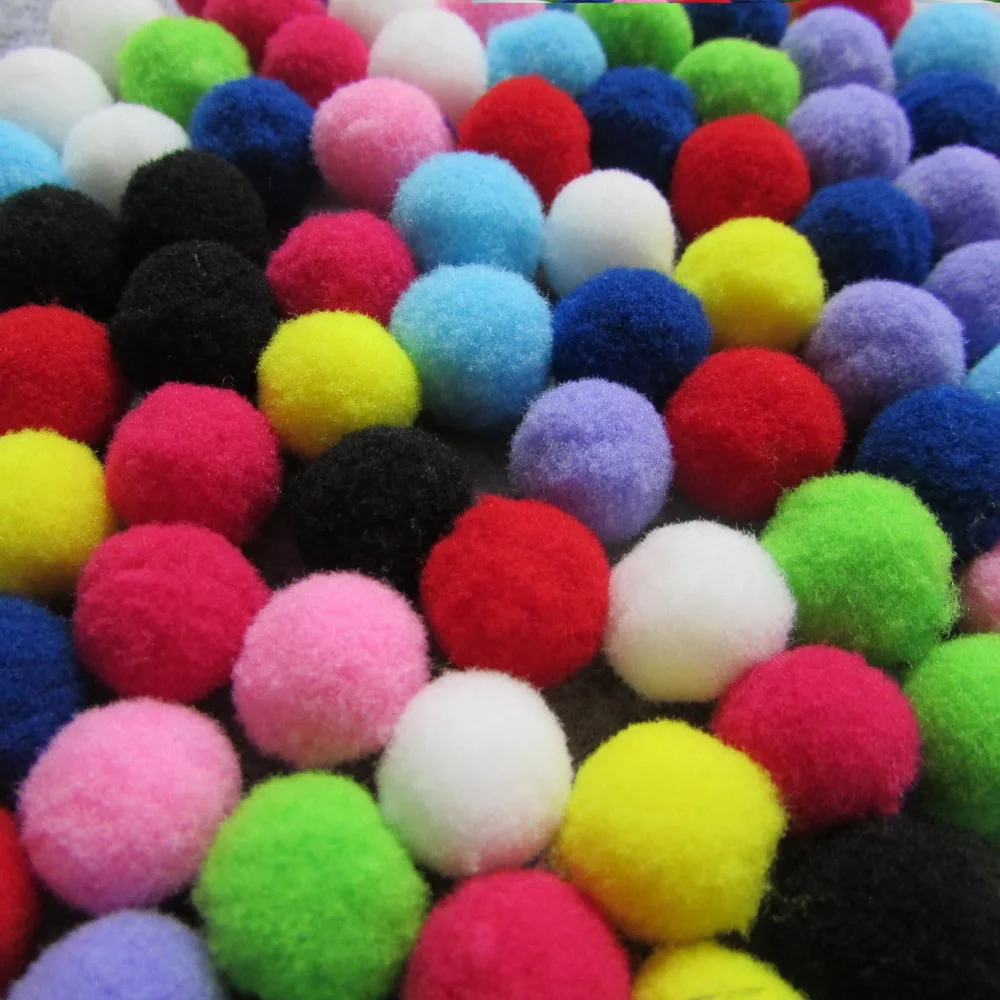 

100 Pcs 2 cm Mini Fluffy Soft Pom Poms Pompoms Ball Handmade Kids Toys Wedding Decor DIY Sewing Craft Supplies Accessories
