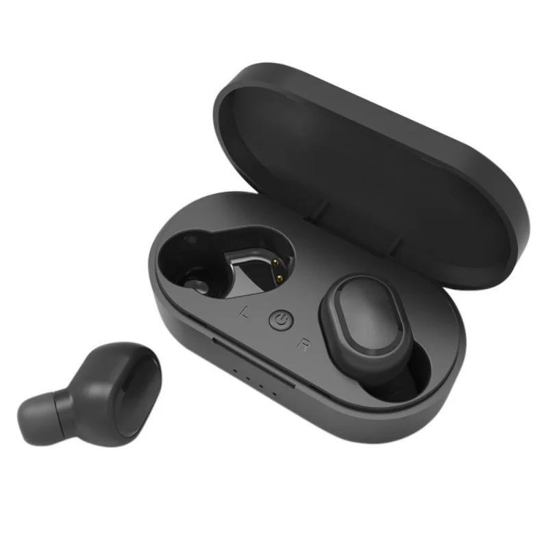Черный Наушники-вкладыши для Bluetooth 5,0 Автоматическое Сопряжение Беспроводной стерео TWS гарнитура Аксессуары для ванной комнаты с зарядный чехол - Цвет: Черный