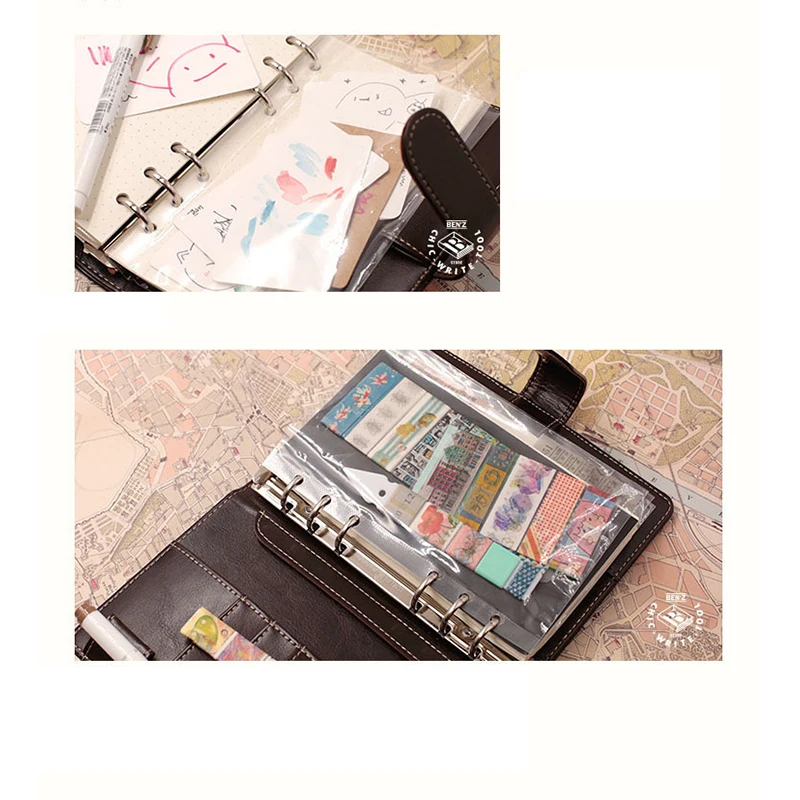 Прозрачный держатель для файлов ноутбука A5 A6 10 шт. 6 отверстий свободная сумка с