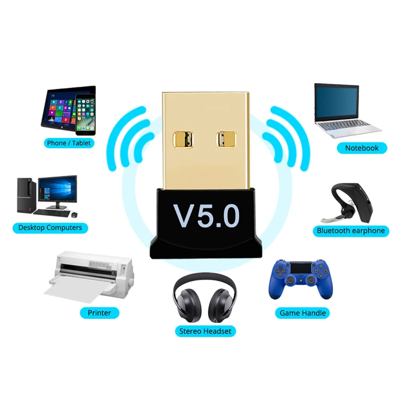 USB Bluetooth передатчик 5 0 беспроводной адаптер аудиоприемник для ПК компьютера