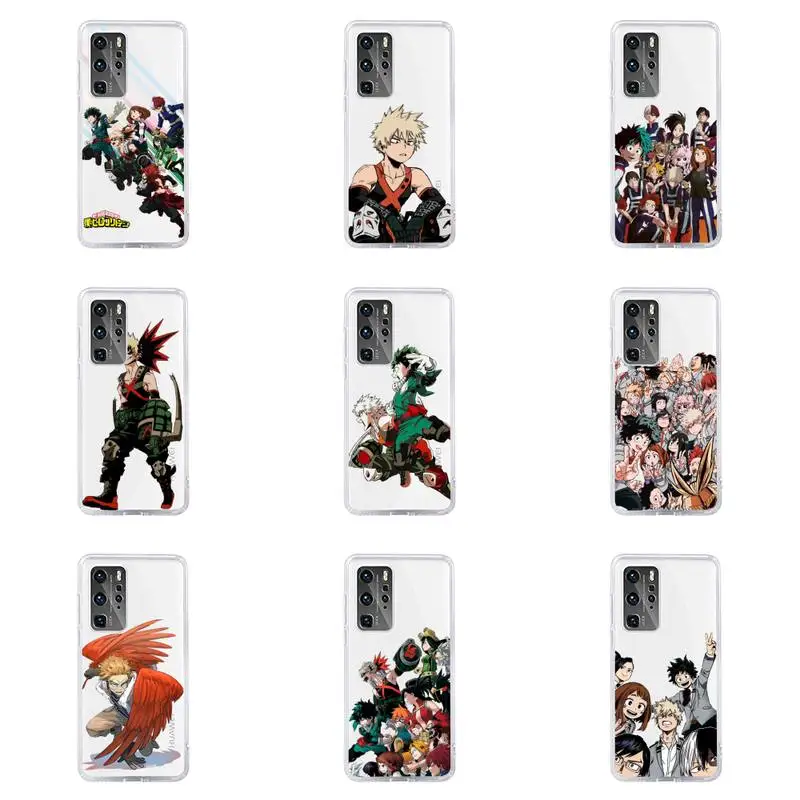 

Anime My Hero Academia Phone Case For Huawei P40 P30 P20 Mate Honor 10i 30 20 i 10 40 8x 9x Pro Lite Transparent Cover