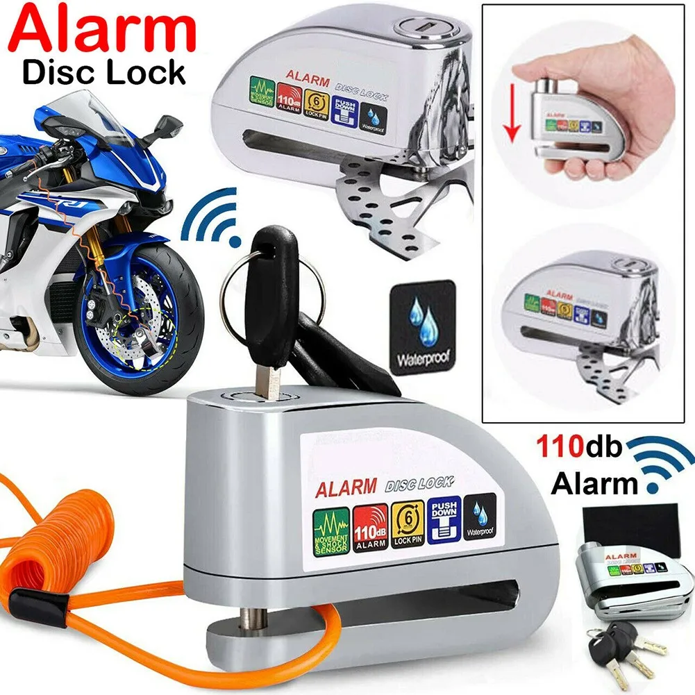 

Alarm Motorbike Disc Lock Brake Scooter Motorcycle Cycle Bike Security Anti-Thef Electric Car Lock Suitable For Motorcycle