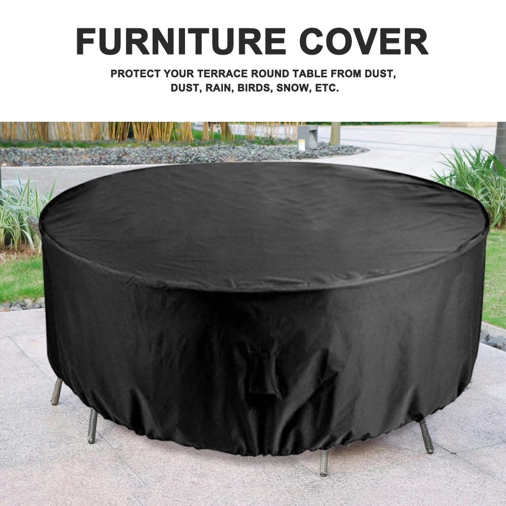 

Водонепроницаемый чехол для садовой мебели, пылезащитный чехол из ткани Оксфорд, защита от дождя, снега, для круглого стола, стула