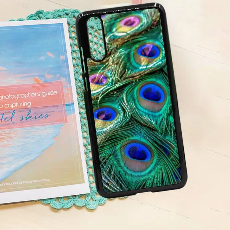 

blue green peacock feathers animal Phone Case PC for iPhone 11 12 pro XS MAX 8 7 6 6S Plus X 5S SE 2020 XR
