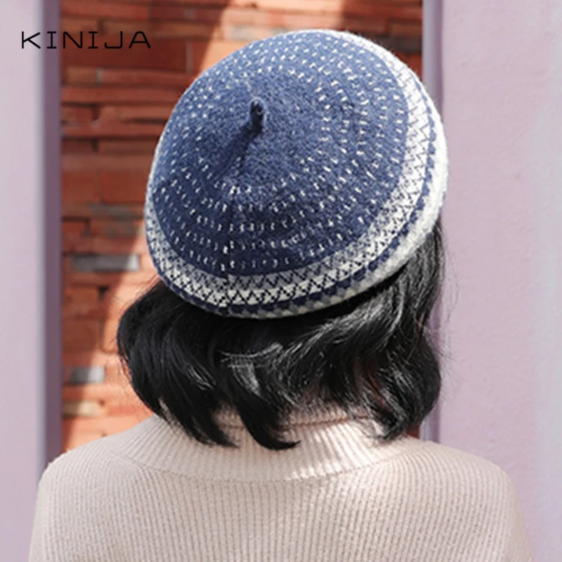 Мексиканская Этническая ретро теплая шерстяная шапка бини для женщин