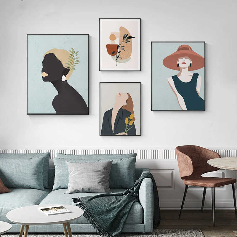 Современные абстрактные минималистичные женские картины Картина на холсте