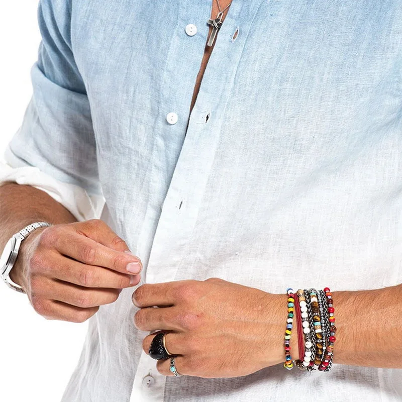 

Adisputent Men Shirts Mens Long Sleeve Shirt Thin Breathable Lapel Collar Hanging Dyed Gradient Cotton Shirt Camisa Men's Shirts