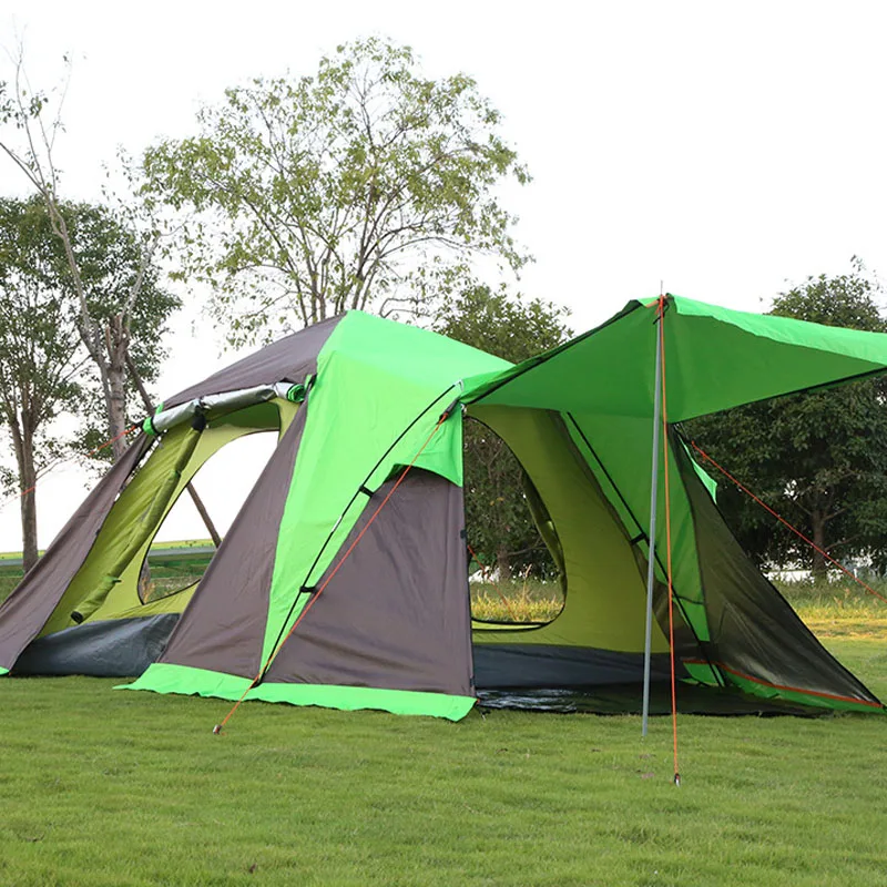 Туристическая палатка на 3 4 человек водонепроницаемая большая с юбкой для снега