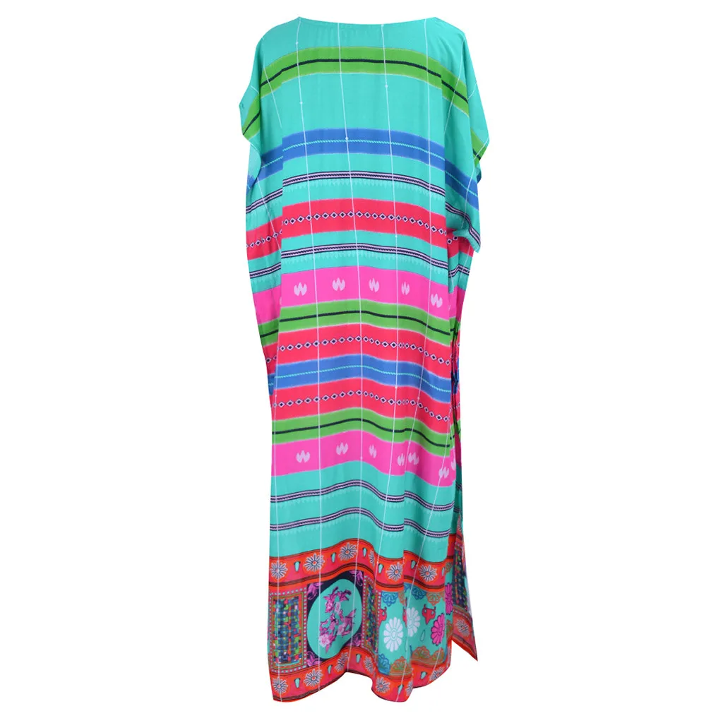 Женское Свободное длинное пляжное платье купальный костюм v образный вырез