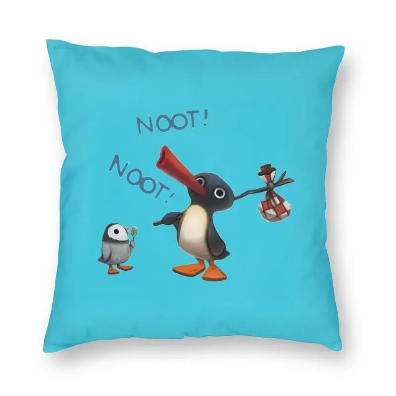

Роскошная наволочка для подушки Noot Pingu Meme 45x45 см Мягкая Наволочка в виде пингвина из мультфильма для автомобиля квадратная наволочка для укр...