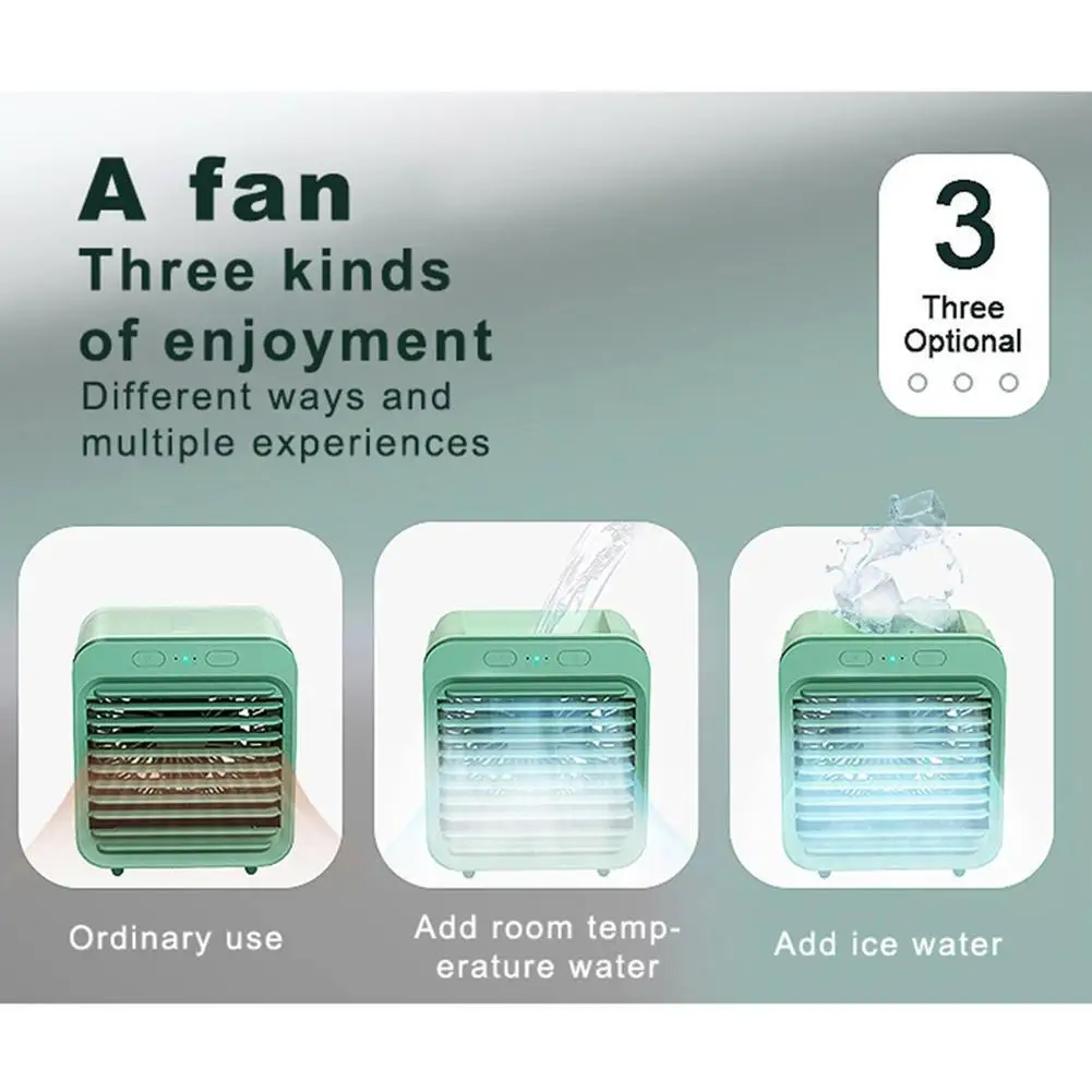 

USB Desk Mini Fan Portable Air Cooler Fan Air Conditioner Light Desktop Air Cooling Fan Humidifier Purifier For Office Bedroom