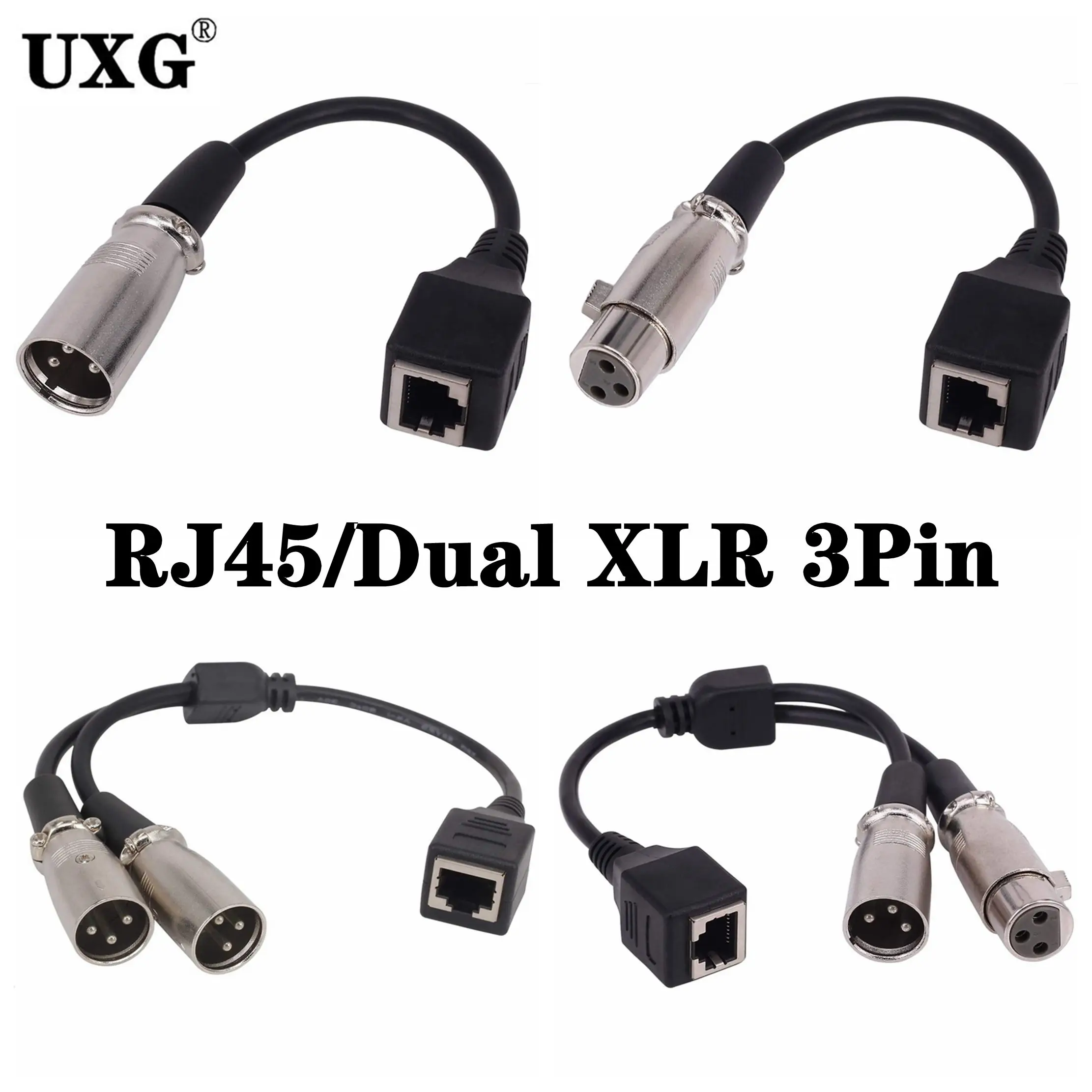 

Двойной XLR 3Pin разъем штекер к RJ45 разъем аудио сетевой интерфейс гнездо к XLR 3pin разъем передачи аудио сигнала короткий кабель