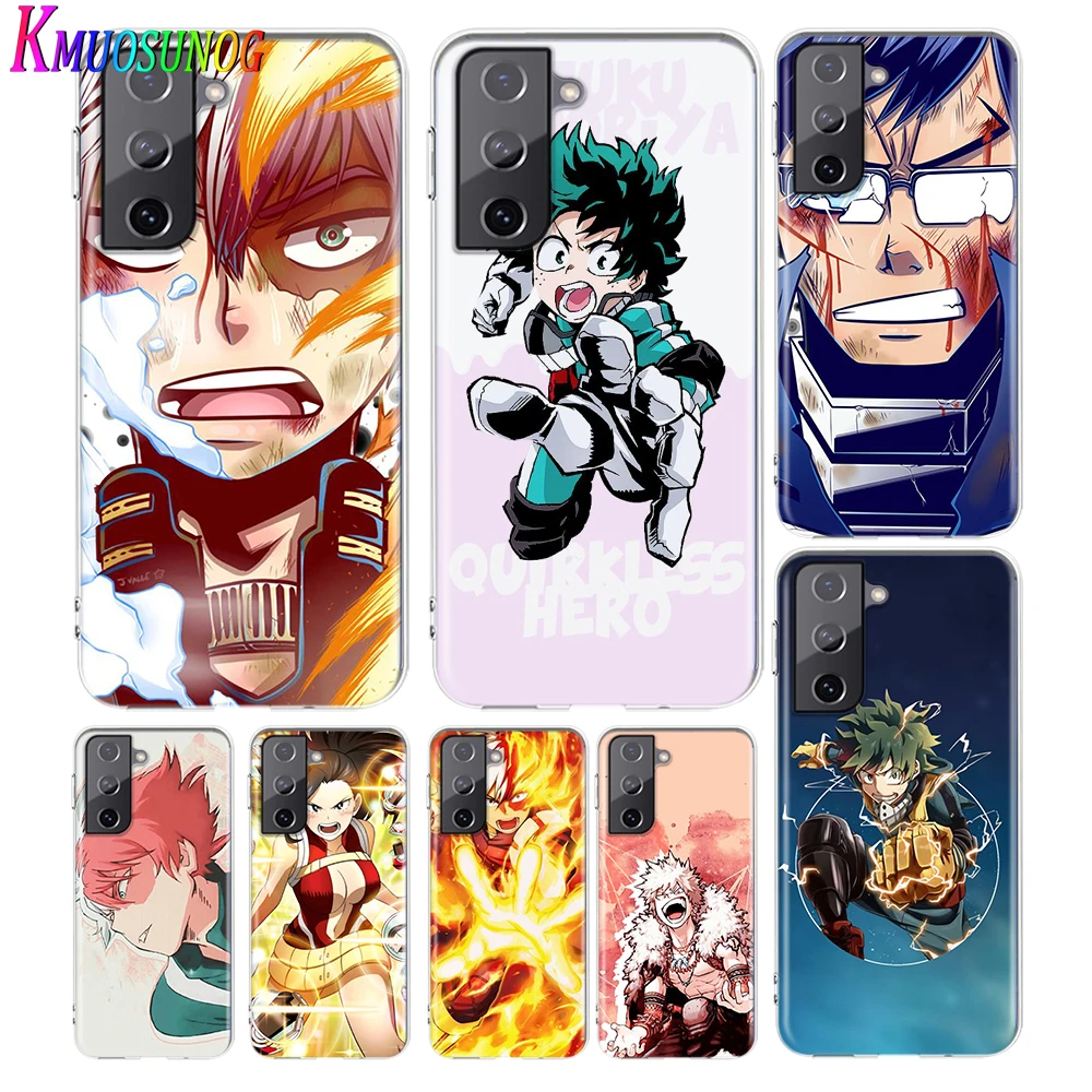 

Transparent Cover Anime My Hero Academia For Samsung Galaxy S21 S10 S10e S9 S8 S7 S6 Plus Ultra Edge Soft Phone Case