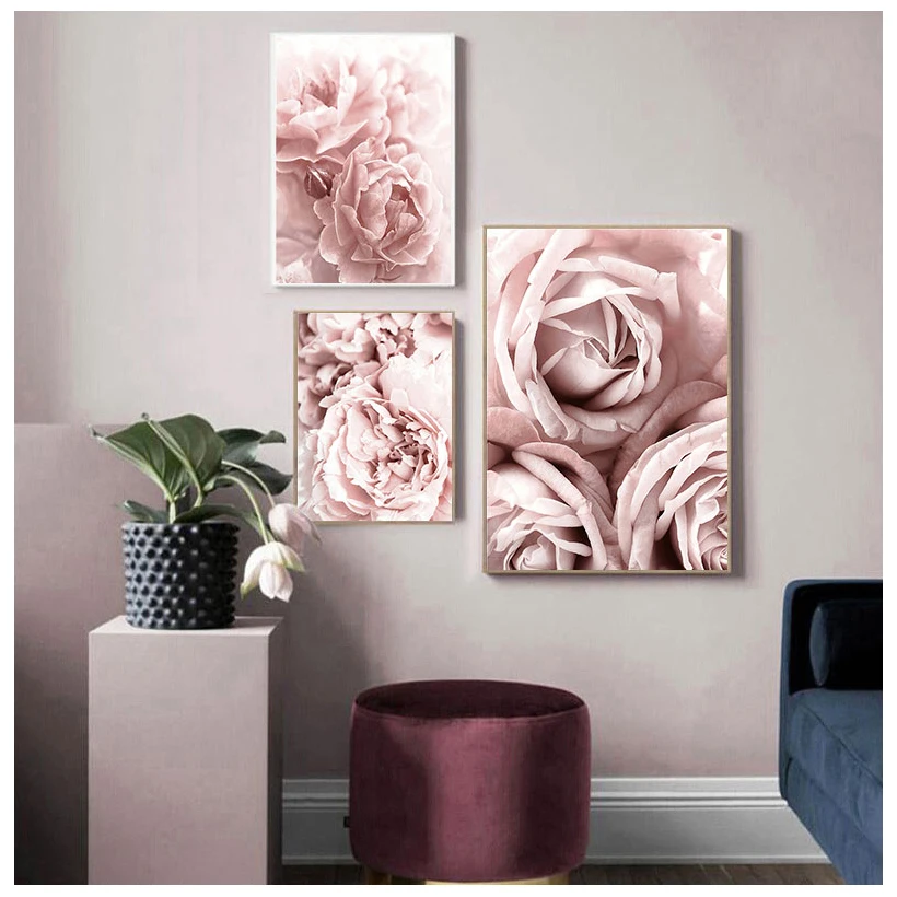 Постер с цветами пионы принты розы искусство на стене цветочное холст картина