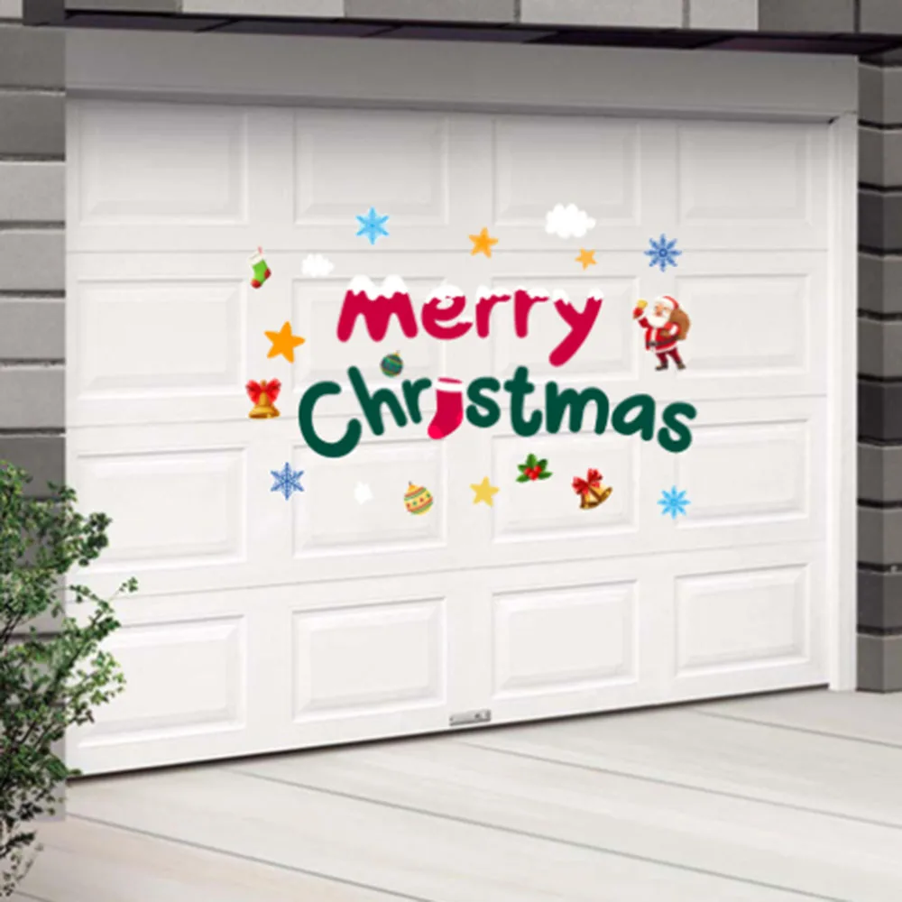 

Christmas Magnetic Door Sticker Waterproof Snowflake Xmas Tree Fridge Decal DIY Christmas Garage Decoration Party Holiday Supply