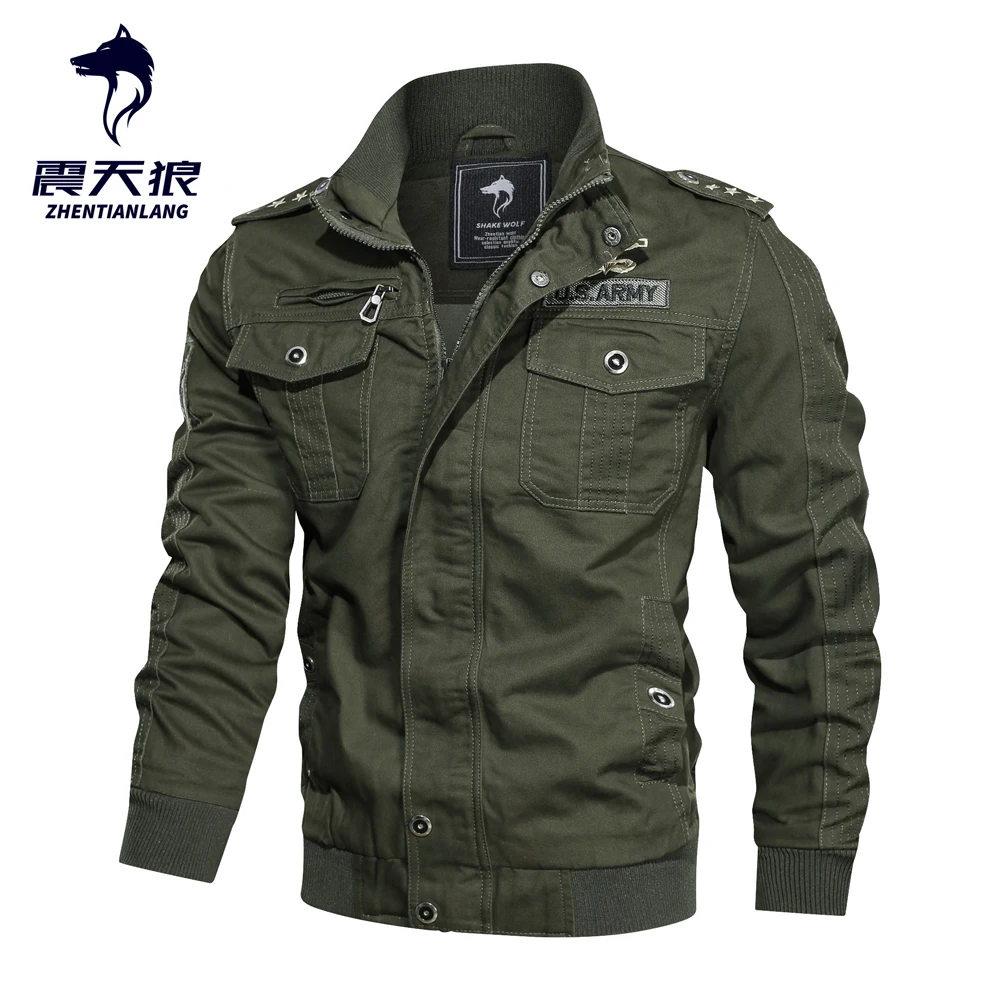 Мужская тактическая куртка бомбер осенняя хлопковая карго пальто MA 1 стильная