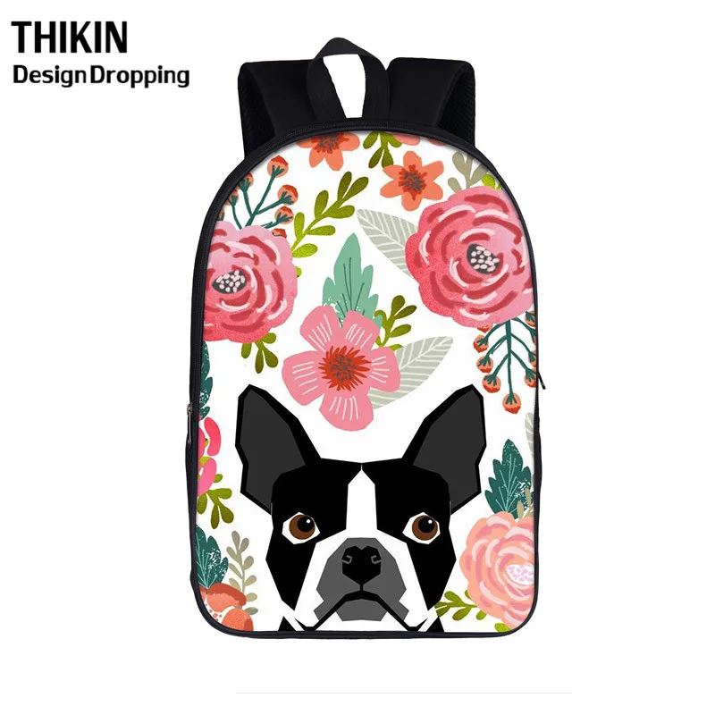 THIKIN школьные ранцы с милой собачкой такса/Французский рюкзаки Bulldog рюкзак для