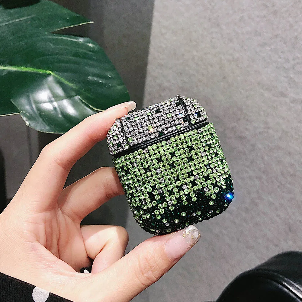 

Gradient Crystal Earphone Case for Apple Airpods 2 1 Hard Headphone Headset Cover Protective Shell Case