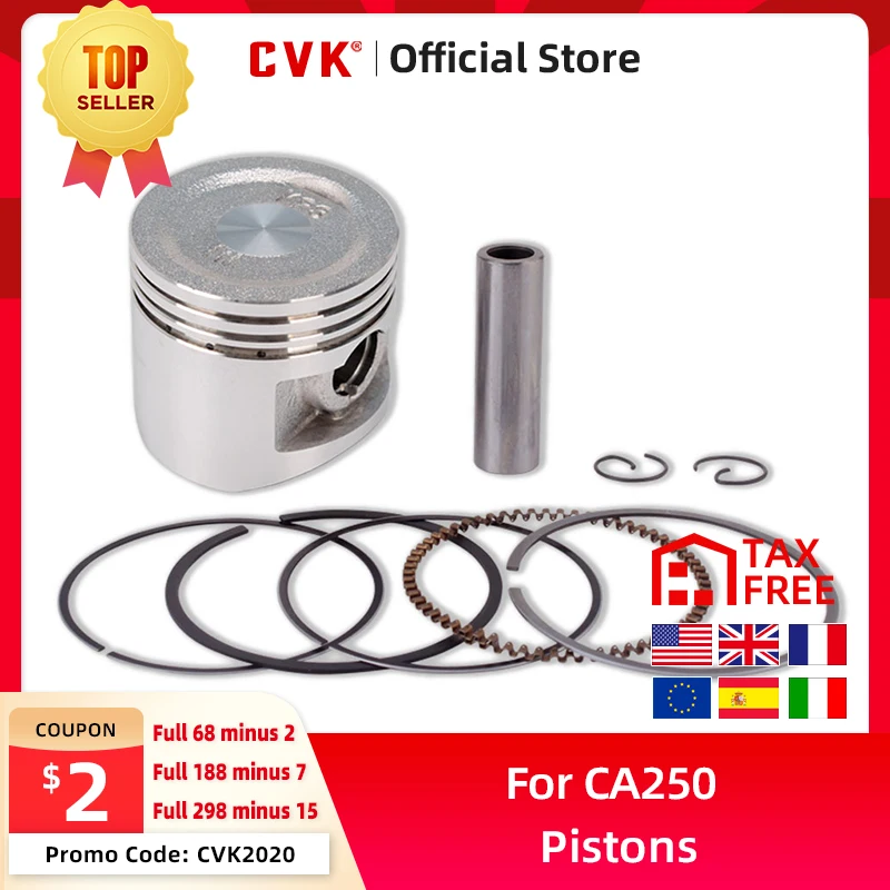 CVK аксессуары для двигателя мотоцикла поршневые и кольца Honda CA250 DD250 CBT250 CA DD CBT 250