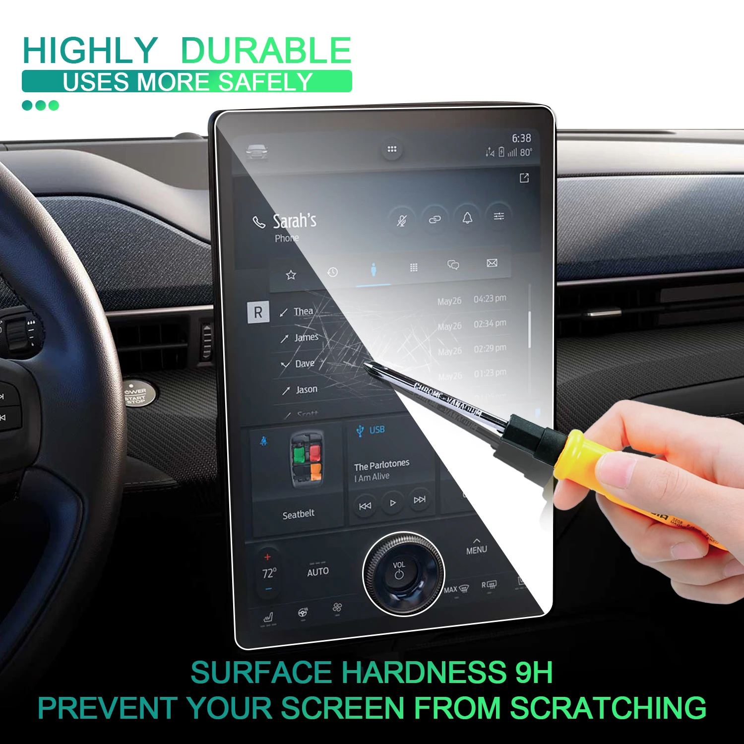 ruiya for mustang mach e 2021 15 5 inch car navigation touch screen protector auto interior accessories tempered glass film free global shipping