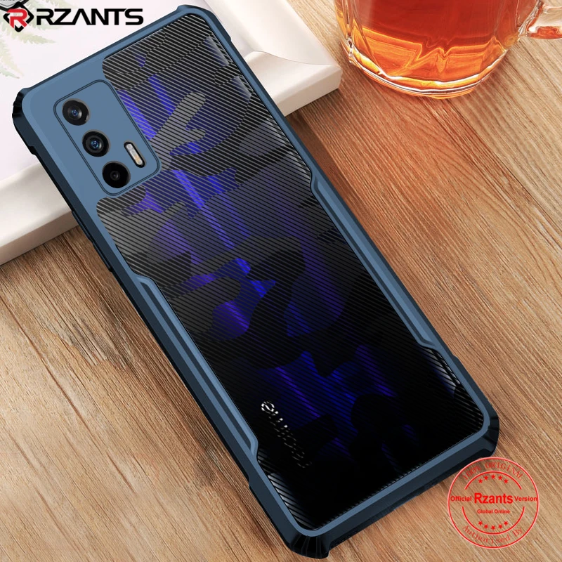 

Rzants For OPPO Realme GT 5G Case Hard Camouflage Cover TPU Frame Bumper Half Clear Phone Shell