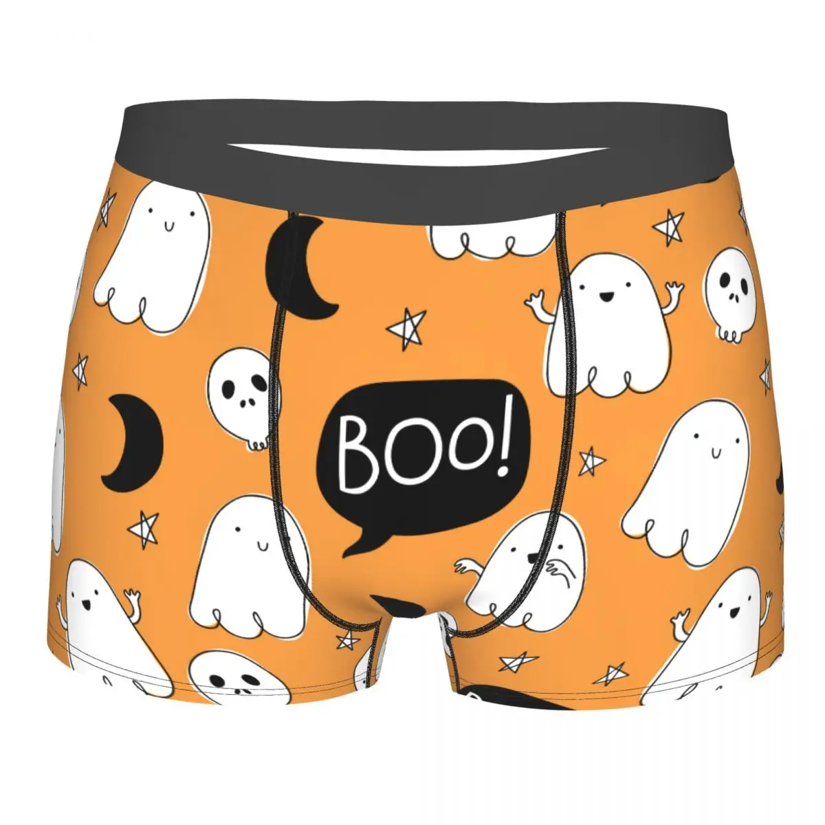 

Halloween Spooky Bat Moon Underwear Funny Boys Sublimation Stretch Trunk Sublimation Hot Polyester Boxer Brief