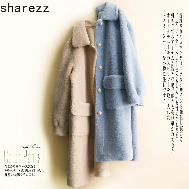 

Nice Winter Real Fur Coat Soft Natural Sheep Shearing Wool Jacket Female Plush Genuine Lamb Fur Liner Overcoat J11211