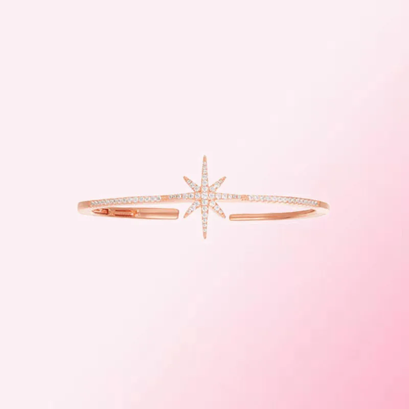 

1:1 Make 925 Sterling Silver Custom Six-pointed Star Opening Design Fashion Personality Bracelet
