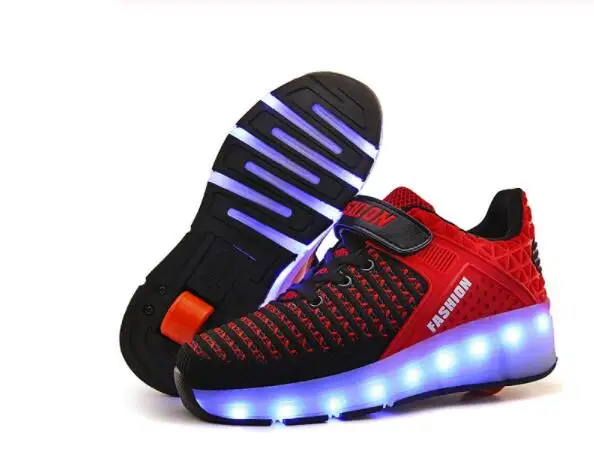 color 18 Heelies usb зарядка светодиодный светильник кроссовки с одним колесом мальчик девочка роликовые коньки повседневная обувь с роликом - Цвет: color 18