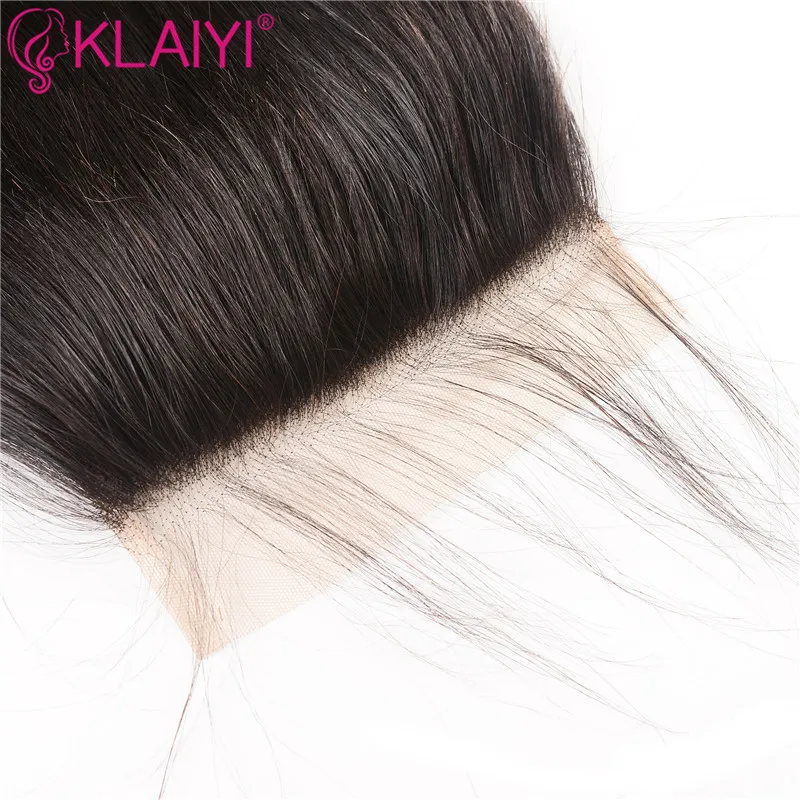 KLAIYI бразильские волосы remy, 5*5, свободная часть, натуральный черный цвет, человеческие волосы, волнистые волосы на шнуровке
