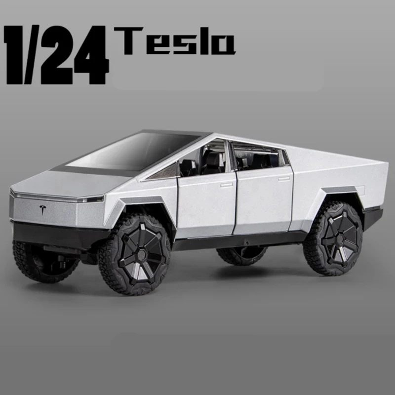 1:24 Tesla-Cybertruck пикап литая модель автомобиля из сплава игрушечный внедорожник