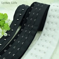 lychee life 1yard bra extenders ribbon bra clips shaper hook white black color eye tape bra clothes diy sewing accessories