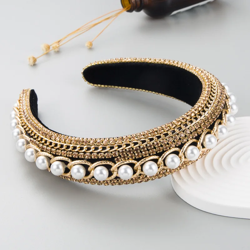 Роскошный обруч для волос в стиле барокко с бриллиантами модные аксессуары