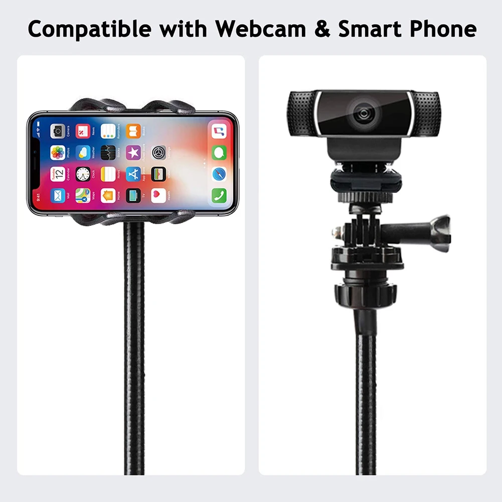webcam stand holder flexible desk mount gooseneck clamp clip camera holder for phone magnetic webcam accessories drop shipping free global shipping