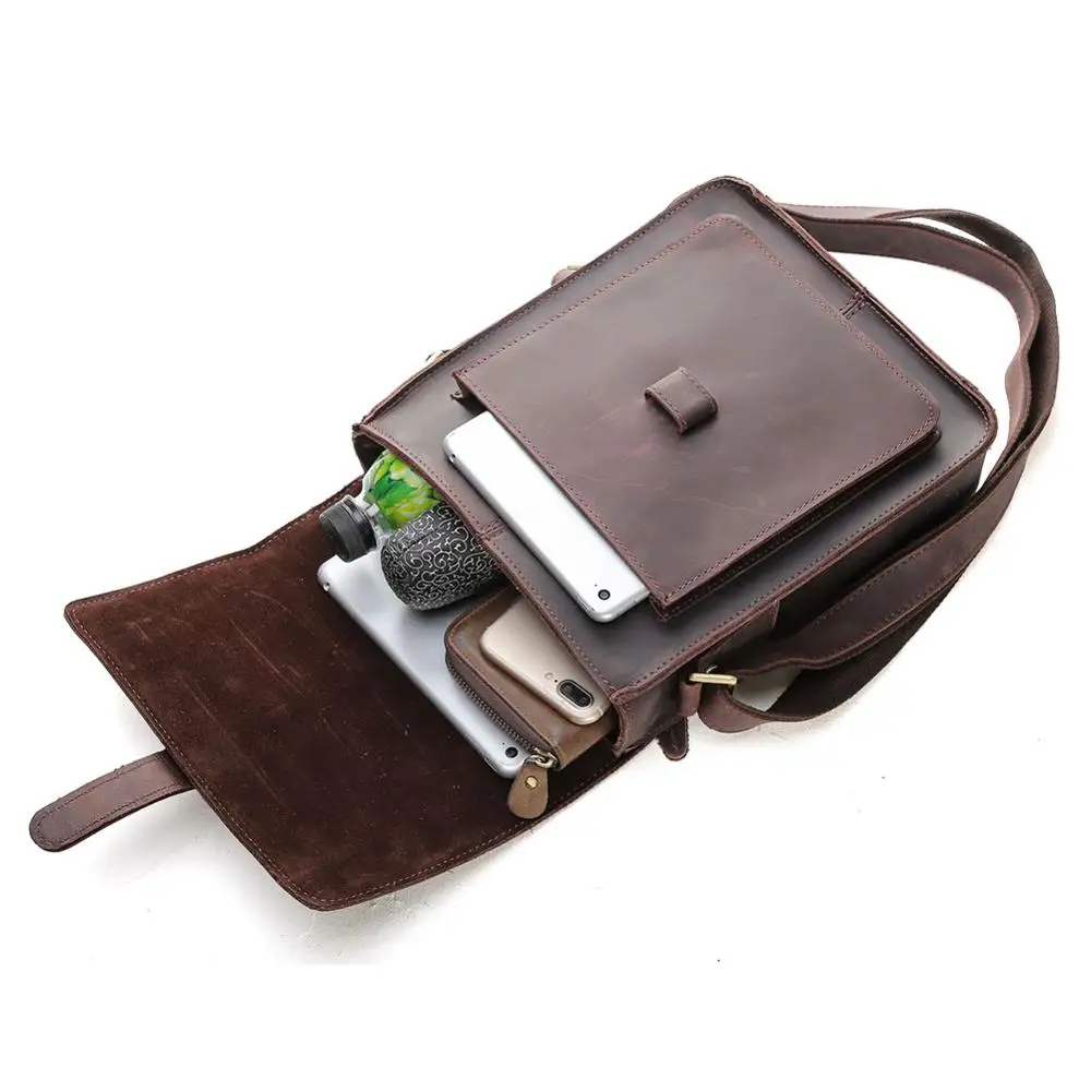Роскошная Высококачественная Мужская кожаная сумка мессенджер через плечо