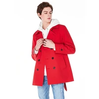 men classic trench spring autumn double breasted belt trench coat brand overcoat men fashion jacket teens clothing