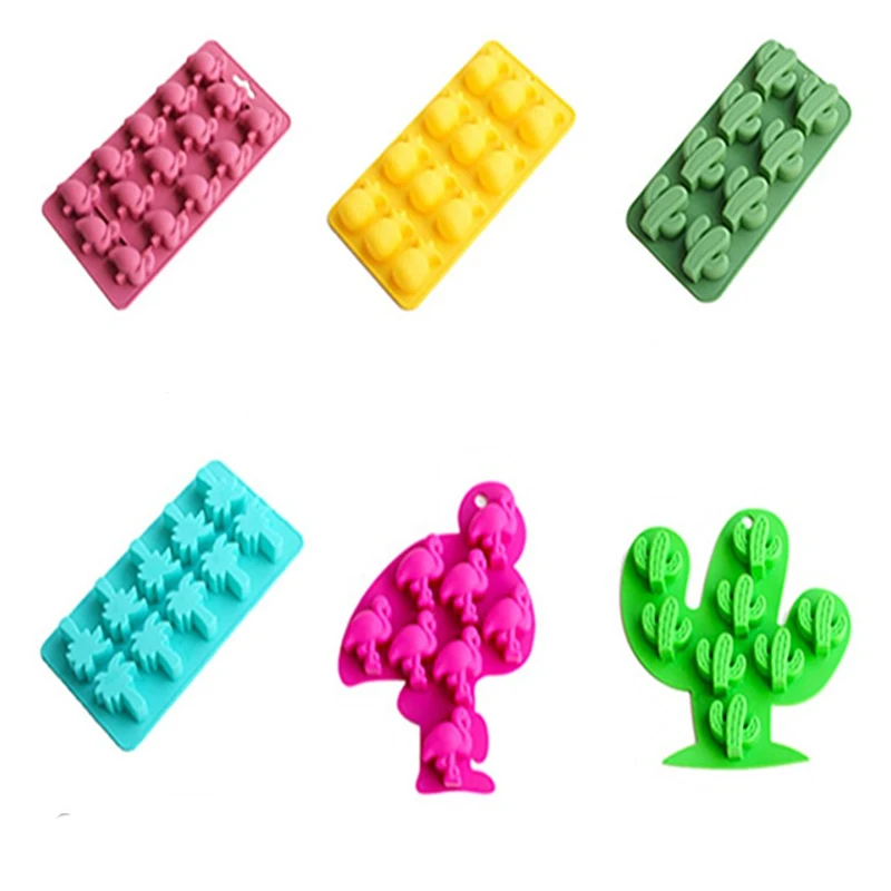 Фламинго ананас кактус шаблон силиконовая форма сделай сам ледяной куб для