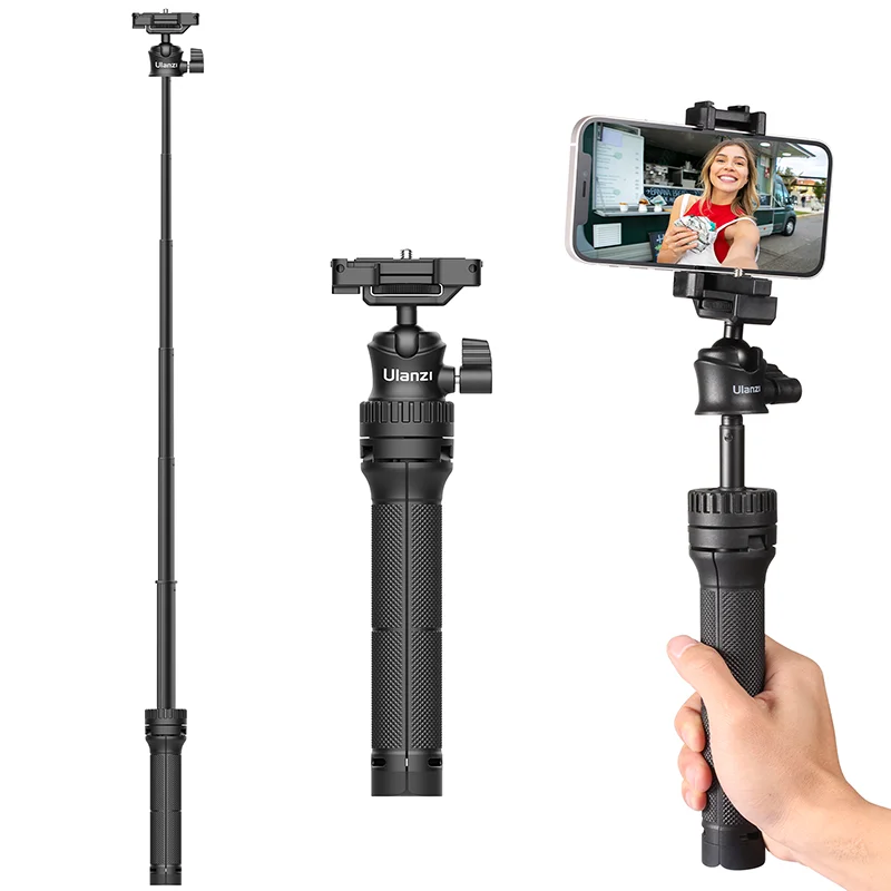 

Ulanzi MT-34 for iPhone 12 Pro Max 11 Extend Tripod 360 Adjustable Ballhead 2 in 1 Phone Clamp Holder Smartphone DSLR SLR Tripod