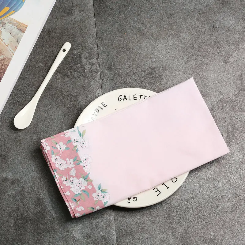 Handkerchiefs Women Kawaii Simple Classic Pocket Square Floral Printed Elegant Vintage Leisure Fashion Womens Chic New Females - Цвет: 3