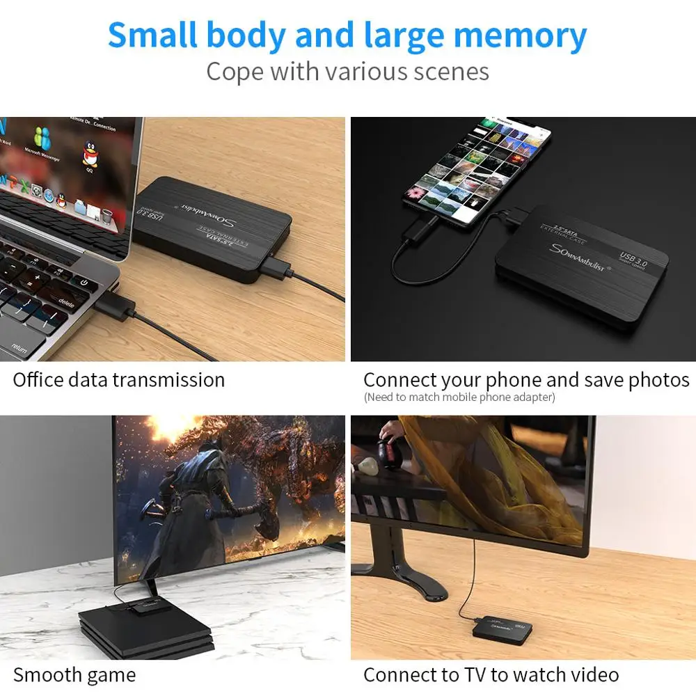 

External Hard Drive 2.5 Portable Hard Drive HD Externo 1 TB 2 TB USB3.0 storage,