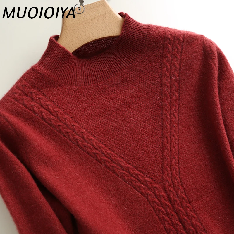 

Hot Sale Cashmere Knitted Sweater Women O-Neck Long Sleeve Standard Knitwear Autumn Winter Fashion Female Soft S-2XL6 Colors