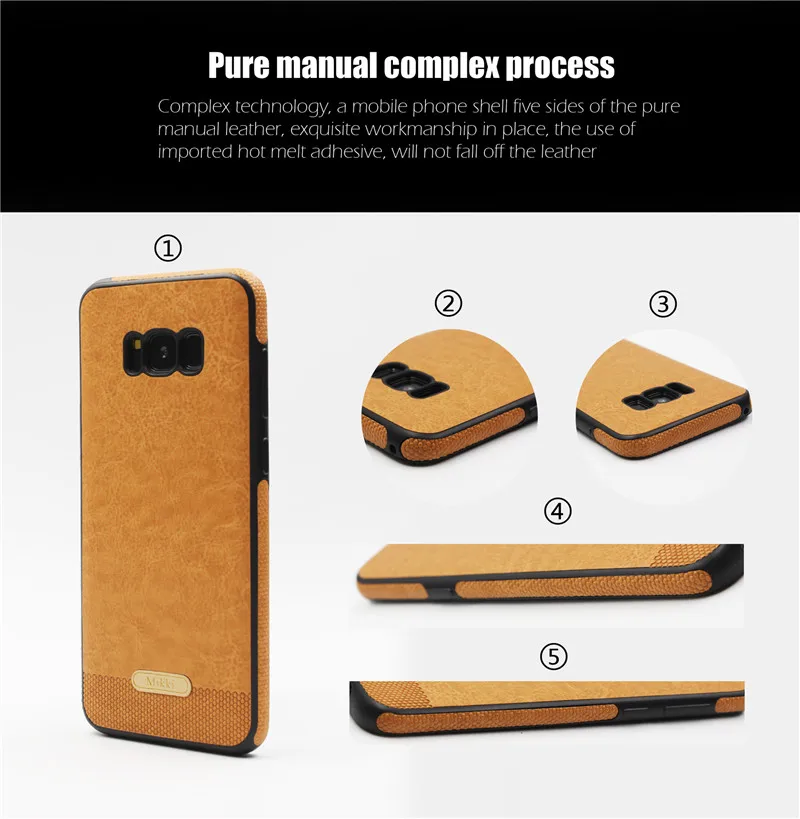 Aokin Luxury Leather PU Soft Phone Cases for Galaxy S7 S8 Business Cover Case Samsung Shockproof |